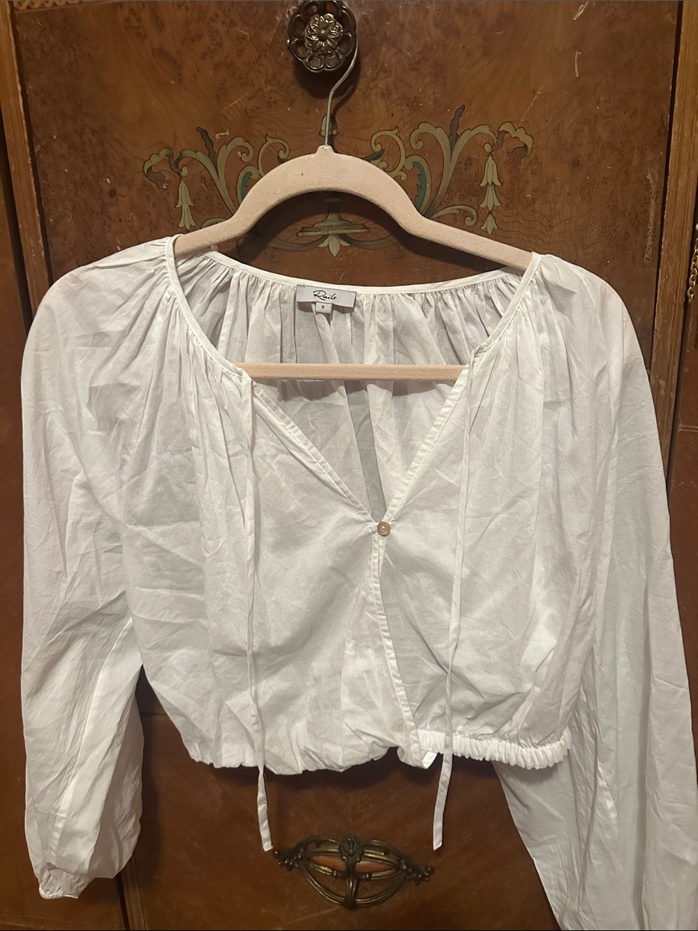 Rails White Drawstring Boho Blouse